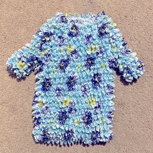 Popcorn Top Blouse Lightweight One Size Fits Most Stretchy Short Sleeve Y2K 90s